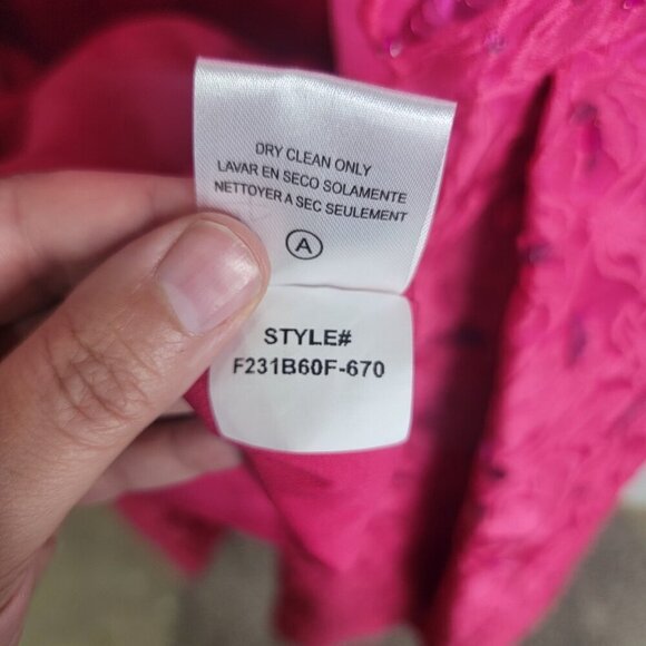 Sachin & Babi Ashley Brocade Midi Dress Pink Glitter Pockets Lined Prom Formal - Picture 12 of 16